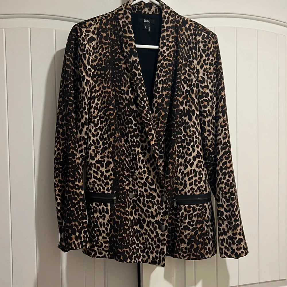 Paige Cheetah Cotton Blazer - Picture 1 of 5